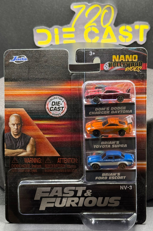 JADA Fast & Furious Nano Hollywood Rides NV-3 Die-Cast Car Set