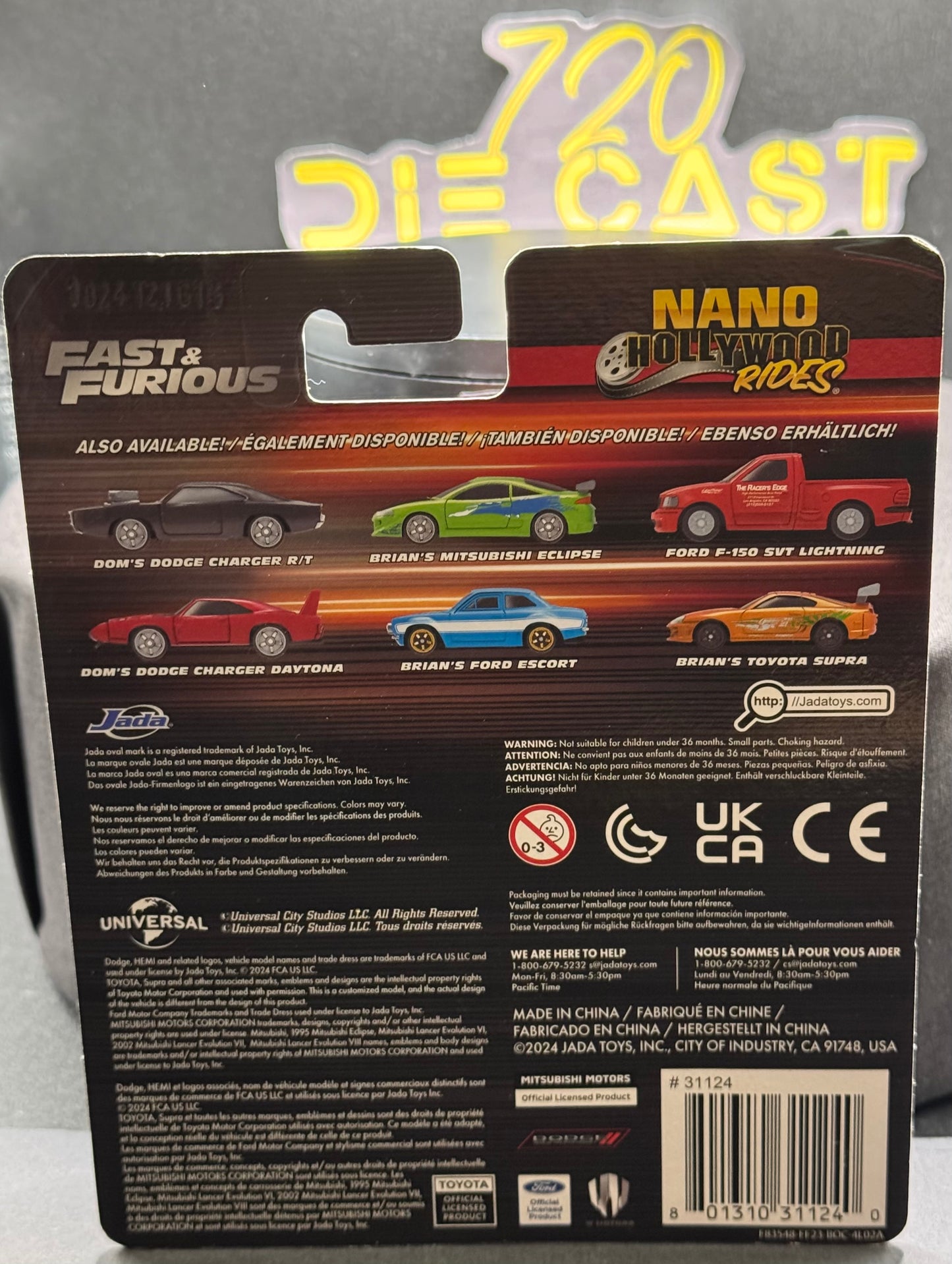 JADA Fast & Furious Nano Hollywood Rides NV-3 Die-Cast Car Set